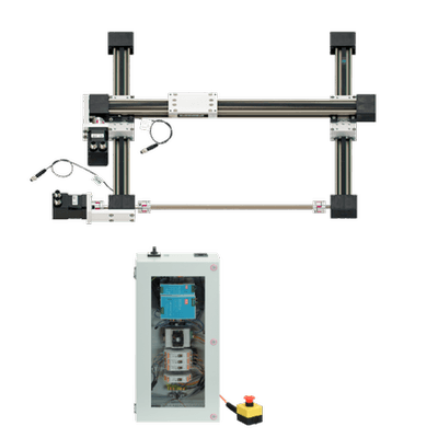 Płaski robot kartezjański drylin® E | obszar roboczy 300x300 mm | silnik krokowy z enkoderem