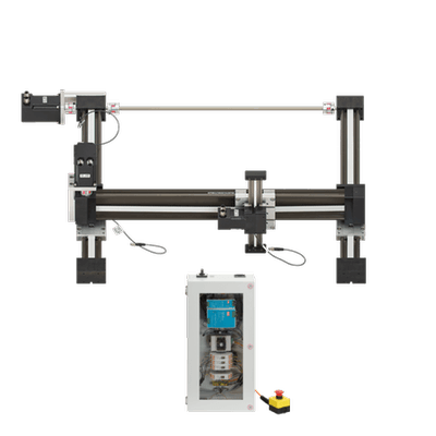 Przestrzenny robot kartezjański drylin® E | obszar roboczy 500x500x100 mm | silnik krokowy z enkoderem